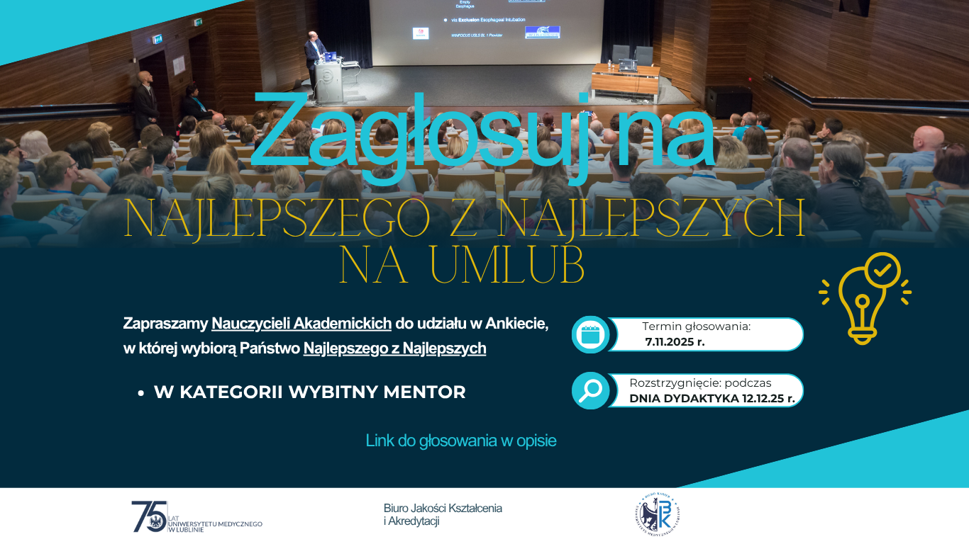 grafika Najlepszy z Najlepszych Uniwersytetu Medycznego w Lublinie – Dzień Dydaktyka 2025