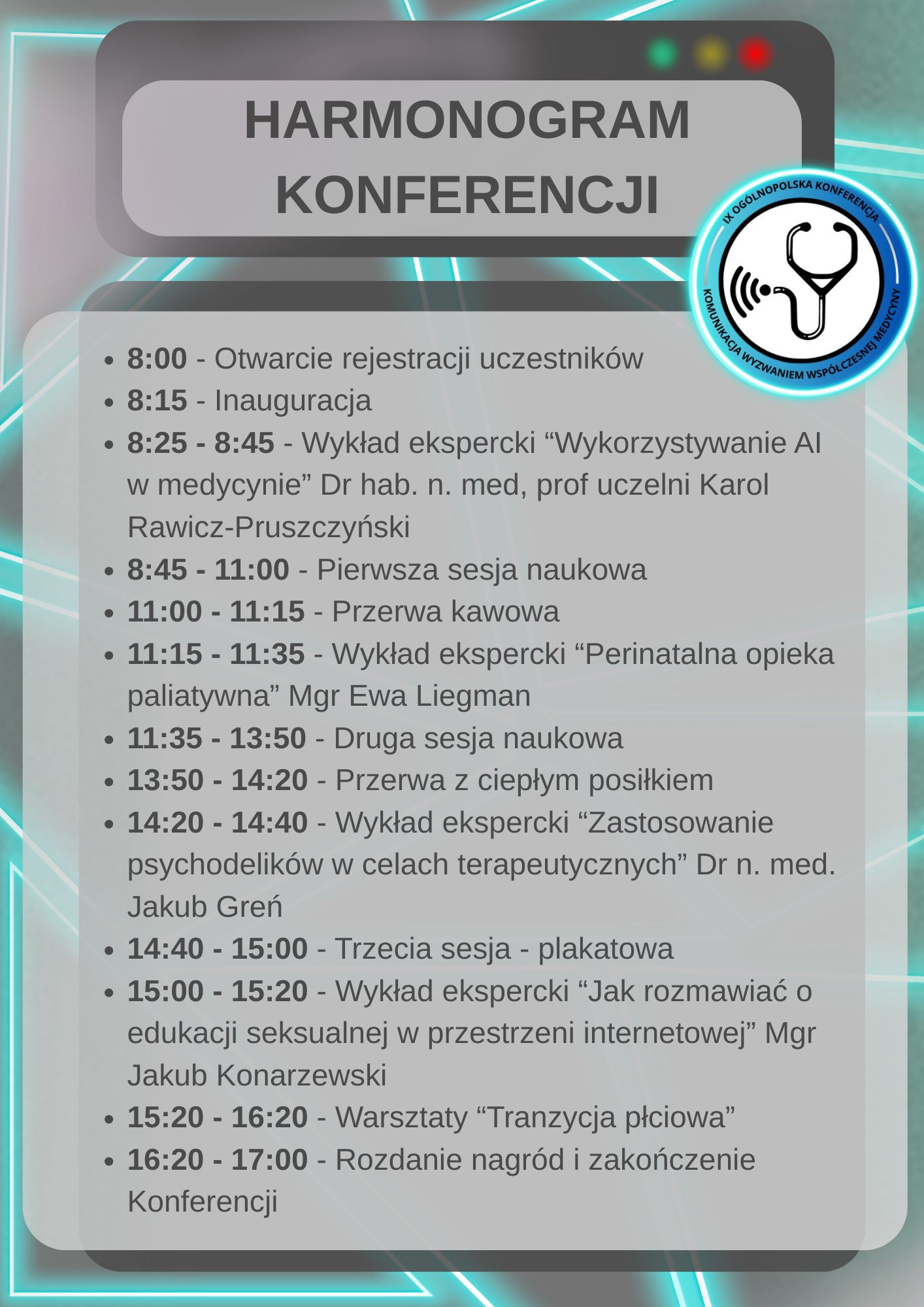 Plakat informacyjny konferencji