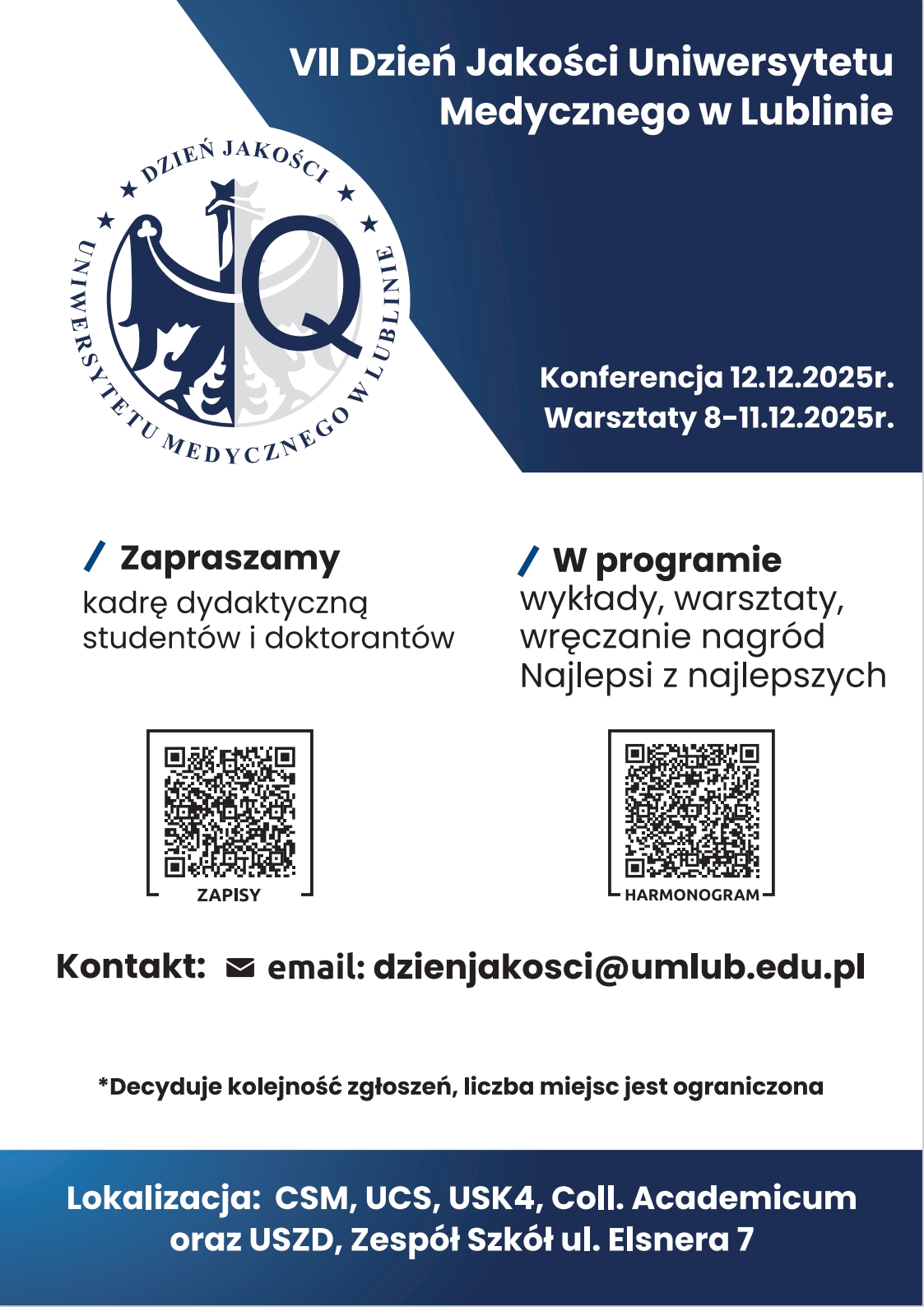 plakat informacyjny VII dni jakości