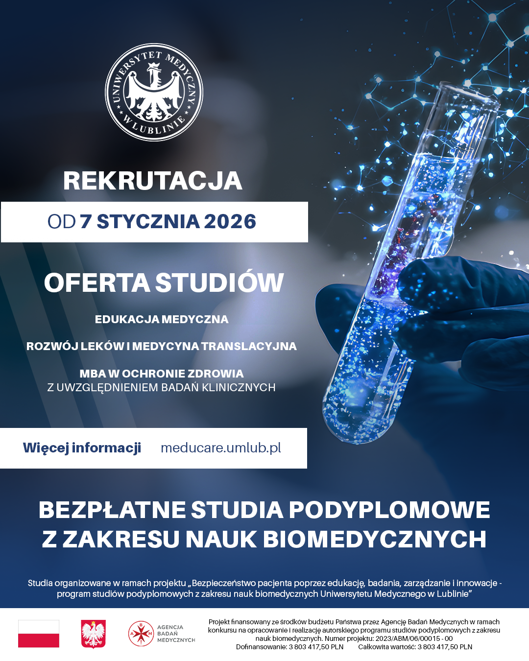 plakat informacyjny rekrutacji podyplomowych