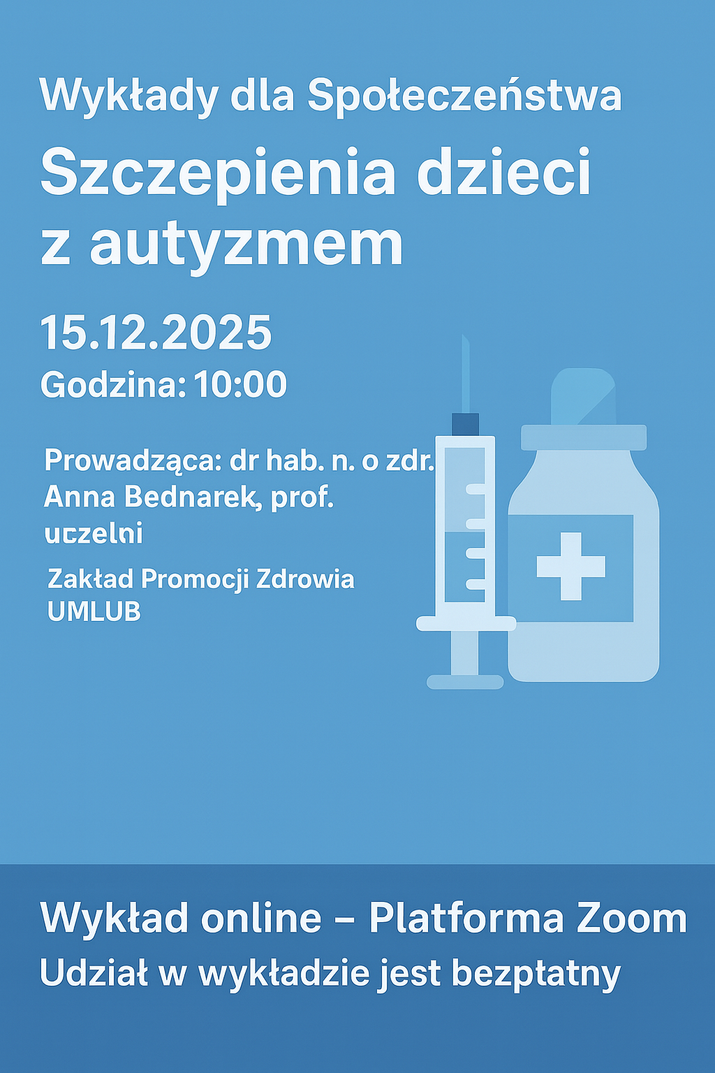 plakat informacyjny wykłądów dla społeczeństwa