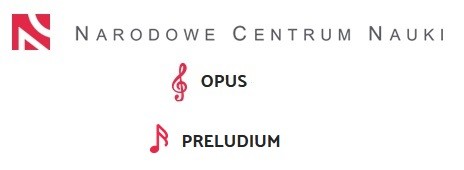 Znaki graficzne Narodowego Centrum Nauki oraz programów Opus i Preludium