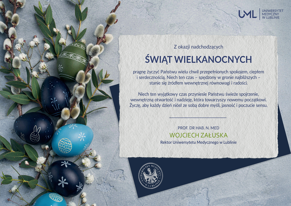 kartka z życzeniami świątecznymi Rektora UMLub