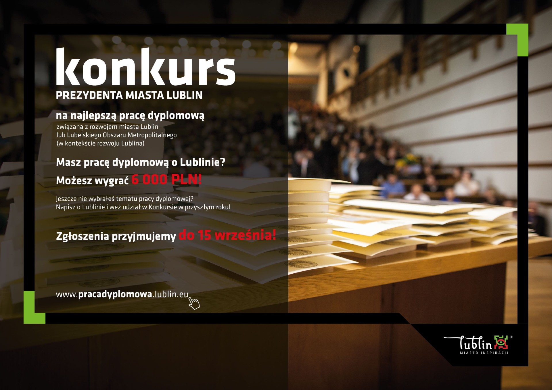 plakat promujący konkurs na pracę dyplomową 
