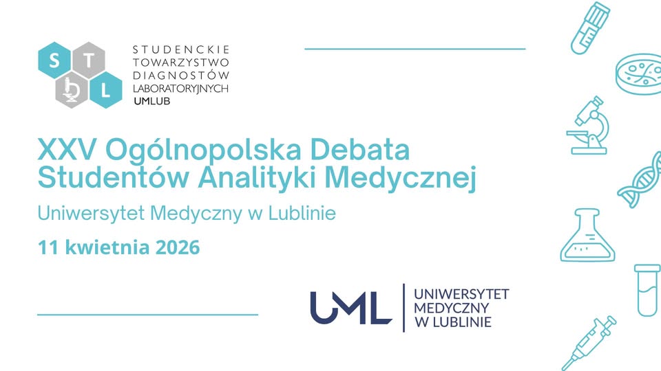 grafika zapraszająća na XXV debatę studentów analityki medycznej