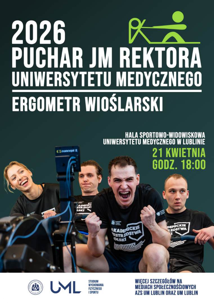 Plakat zawodów o Puchar Rektora UMLUB w ergometrze wioślarskim