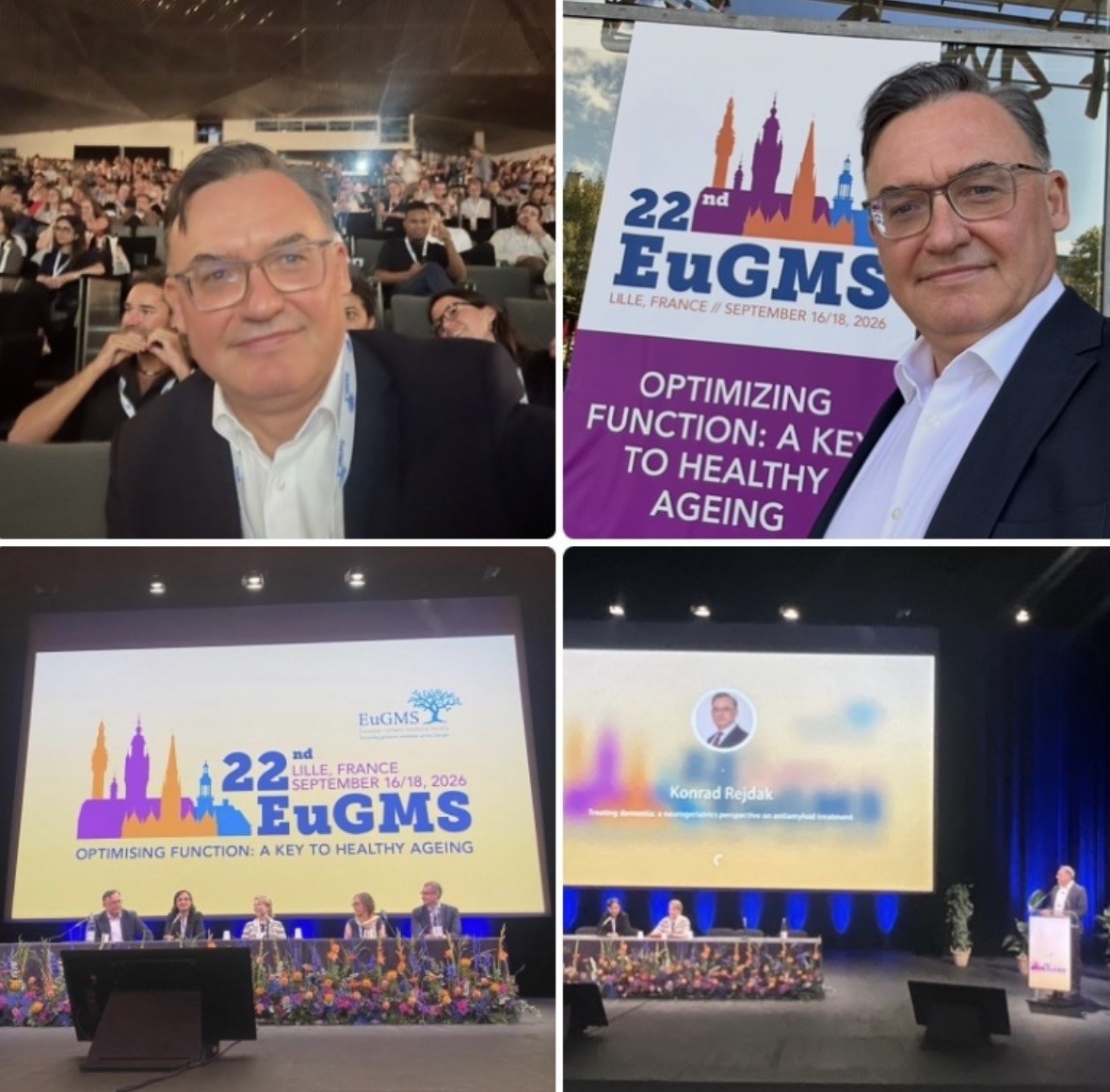 Prof. dr hab. n. med. Konrad Rejdak z Katedry i Kliniki Neurologii Uniwersytetu Medycznego w Lublinie wygłosił wykład podczas głównej sesji plenarnej kongresu European Geriatric Medicine Society (EuGMS)
